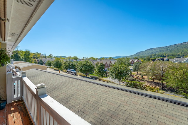 balcony with a mountain view