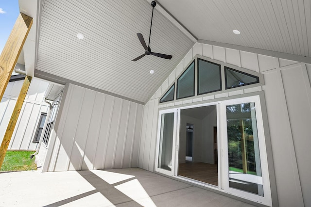 view of patio / terrace featuring ceiling fan