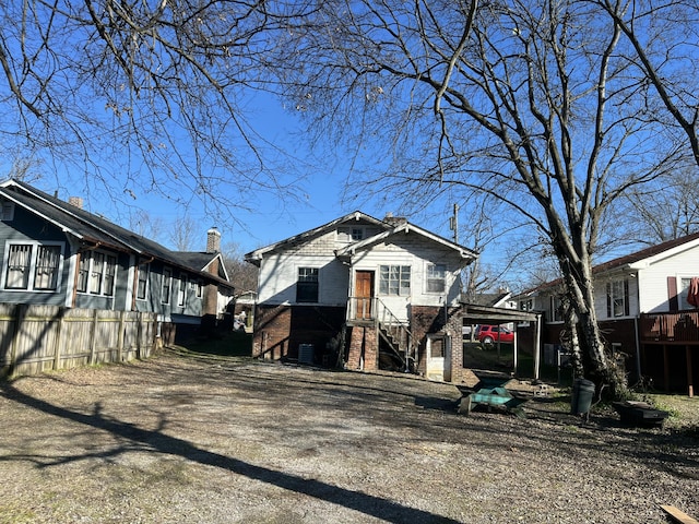 view of front of house with a carport