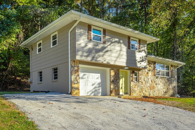 tri-level home with a garage