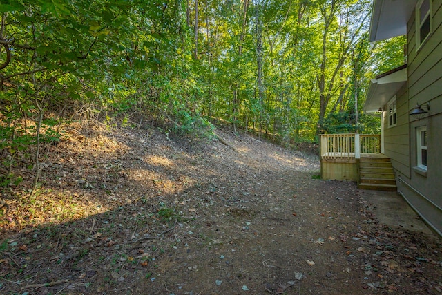 view of yard with a deck