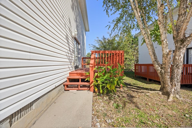 view of yard with a deck