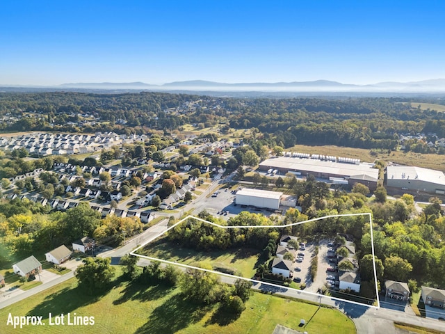 bird's eye view featuring a mountain view