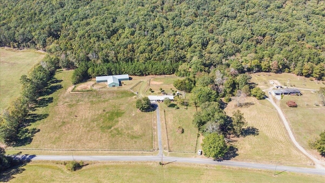 drone / aerial view featuring a rural view