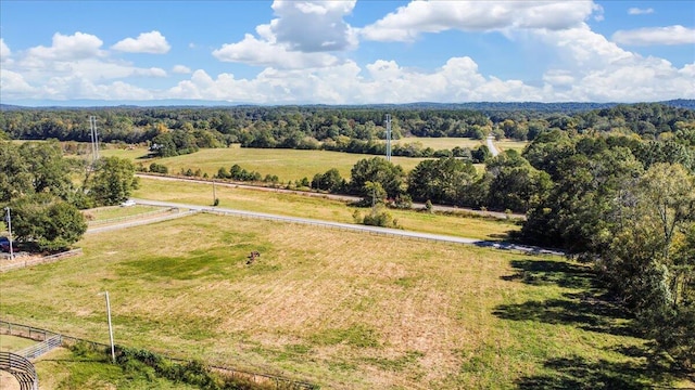 bird's eye view featuring a rural view