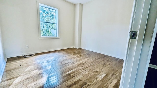 spare room featuring light hardwood / wood-style flooring