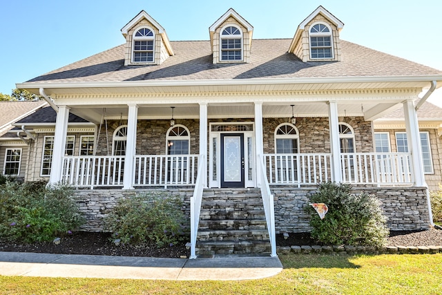 view of front of house with covered porch