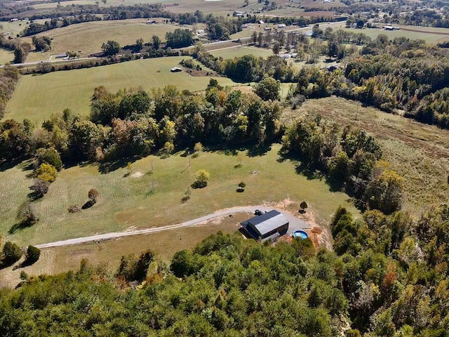 drone / aerial view with a rural view