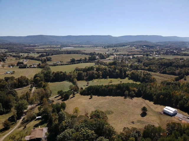 aerial view with a mountain view