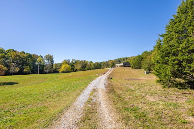 view of street featuring a rural view