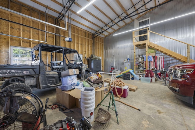 garage with water heater