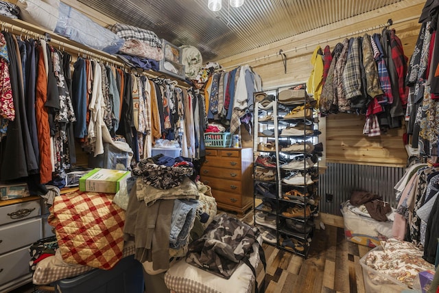 spacious closet featuring hardwood / wood-style flooring