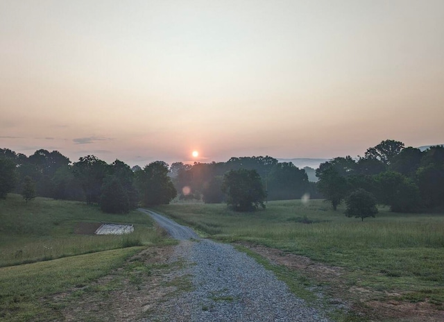 view of road featuring a rural view