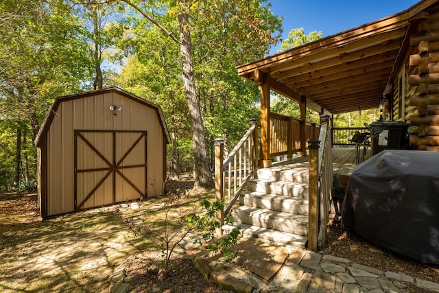 view of shed