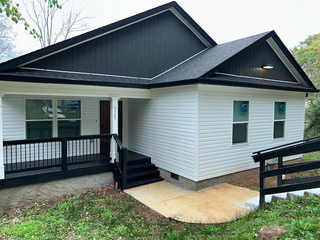 exterior space featuring covered porch