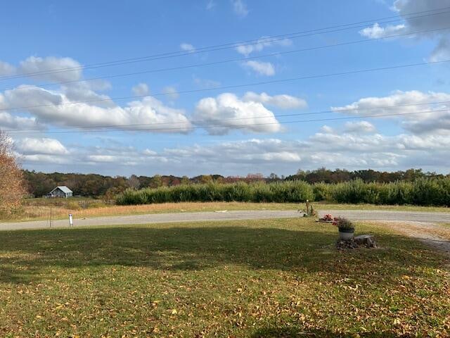 view of road with a rural view