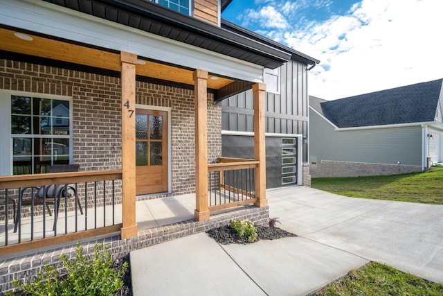 exterior space with covered porch