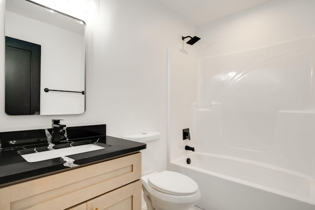 full bathroom with vanity, toilet, and shower / bathing tub combination