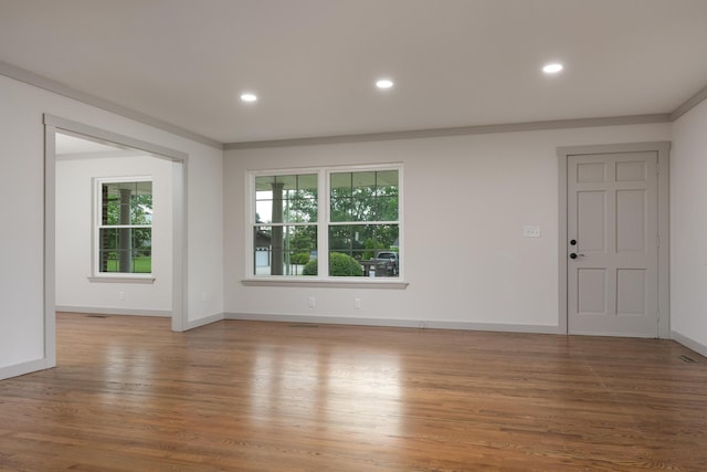 4011 Patton Edwards Dr, Chattanooga, TN 37412 - unfurnished living room with wood finished floors, recessed lighting, and ornamental molding