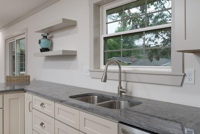 4011 Patton Edwards Dr, Chattanooga, TN 37412 - kitchen with white cabinetry, stone counters, and open shelves
