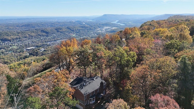 bird's eye view featuring a mountain view