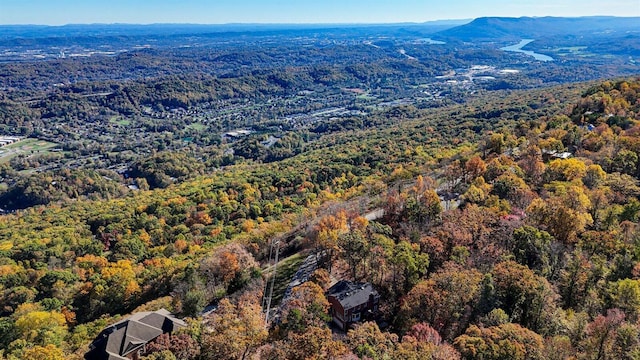 bird's eye view with a mountain view