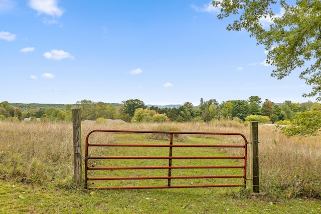 view of gate featuring a rural view