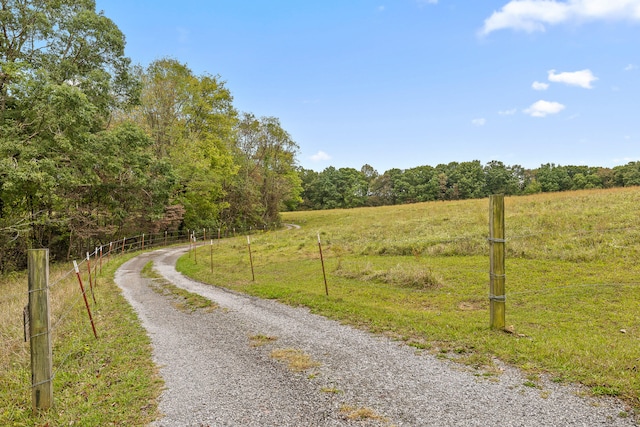 view of street featuring a rural view