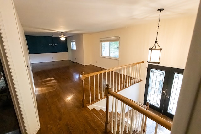 hall featuring dark hardwood / wood-style flooring