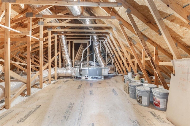 view of unfinished attic