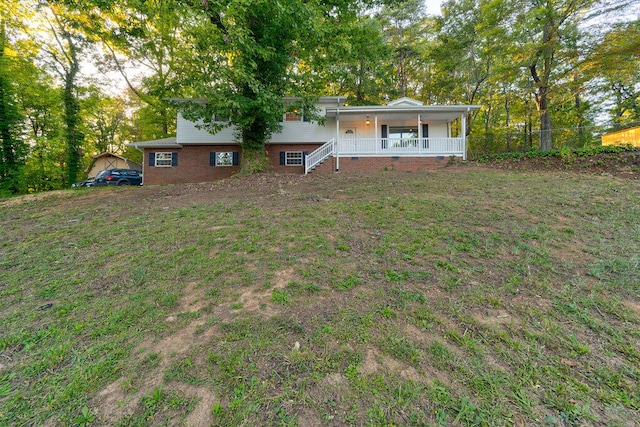 view of front of home featuring covered porch