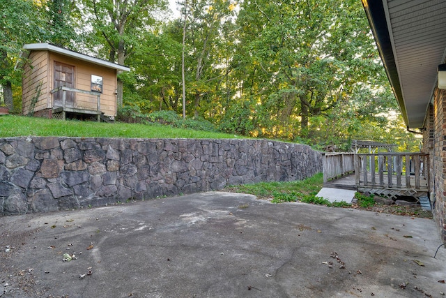 view of patio / terrace featuring a wooden deck