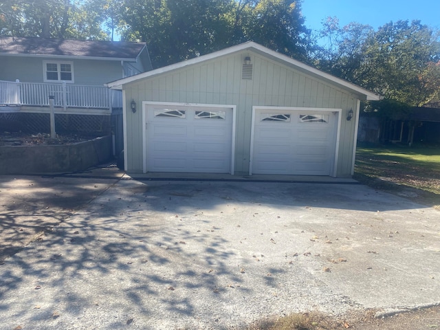 view of garage