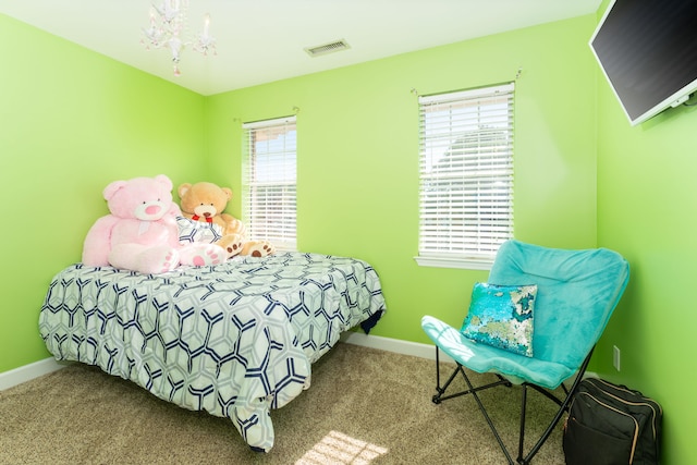 bedroom with carpet