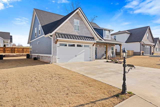 craftsman house featuring a garage