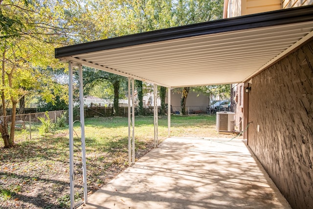 view of patio / terrace featuring central AC unit