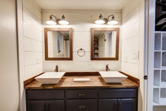 bathroom with double vanity