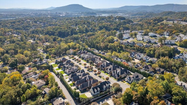 aerial view featuring a mountain view