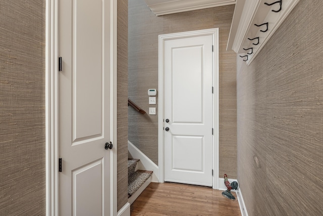 mudroom featuring light hardwood / wood-style floors