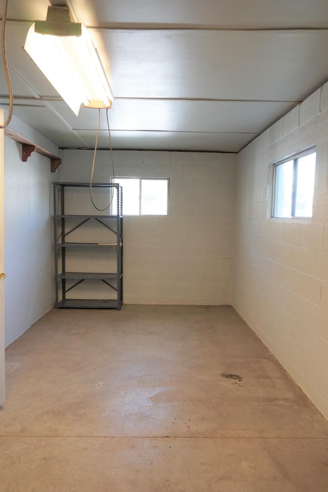 basement with a wealth of natural light