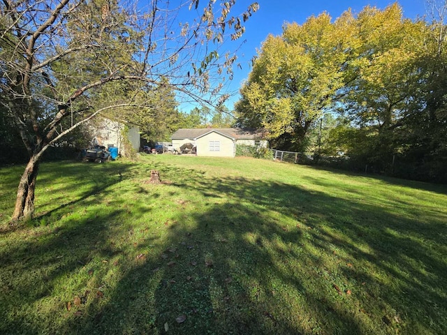 view of yard with a shed