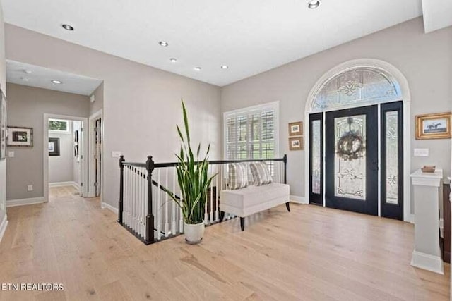 foyer featuring light hardwood / wood-style floors