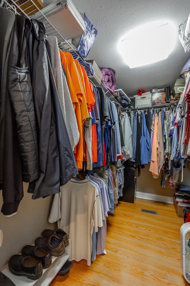 spacious closet with wood-type flooring