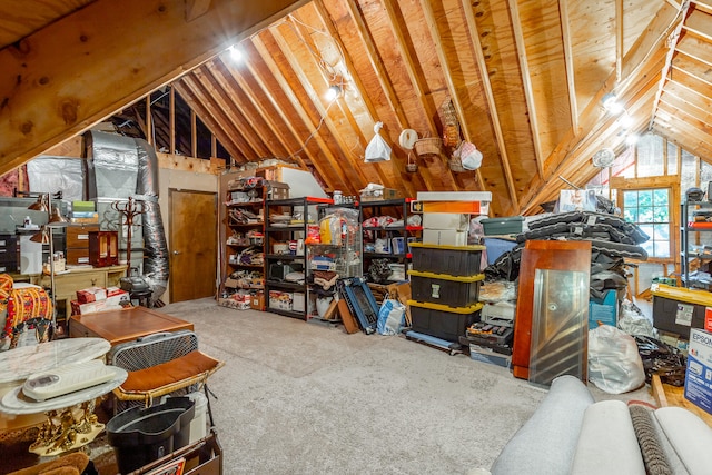 view of unfinished attic