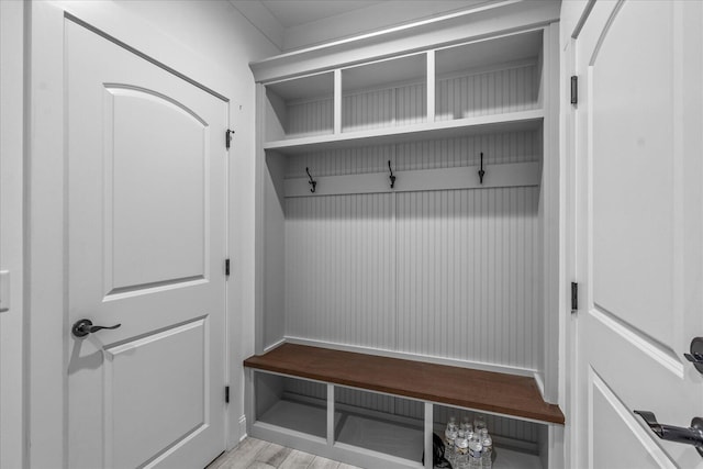 mudroom featuring light hardwood / wood-style floors