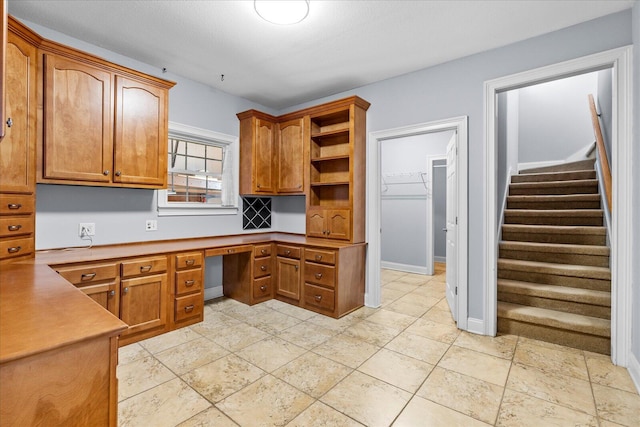 kitchen with built in desk