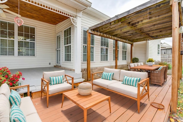 deck with outdoor lounge area