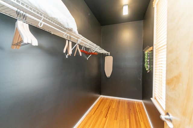 spacious closet with wood-type flooring