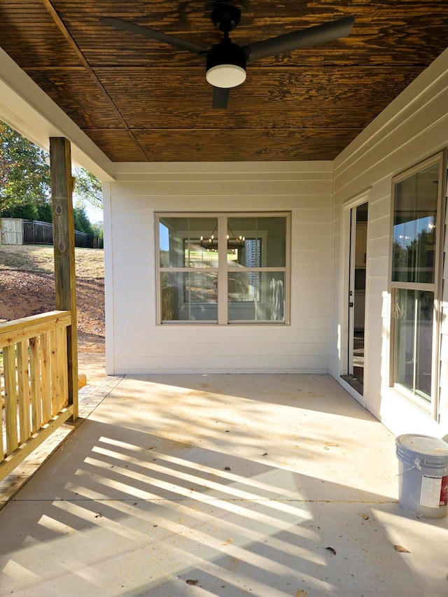 view of patio / terrace with ceiling fan