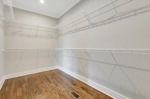 spacious closet with wood-type flooring